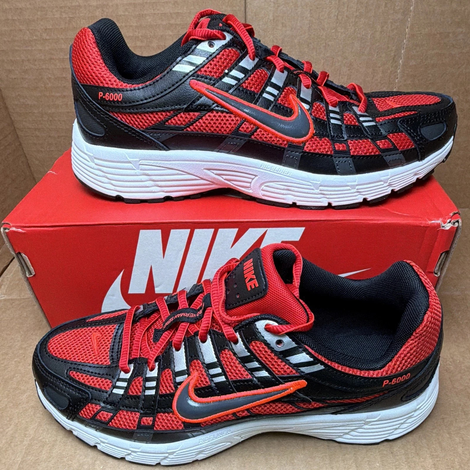 Nike P-6000 GS Big Kids Size 7Y University Red Silver