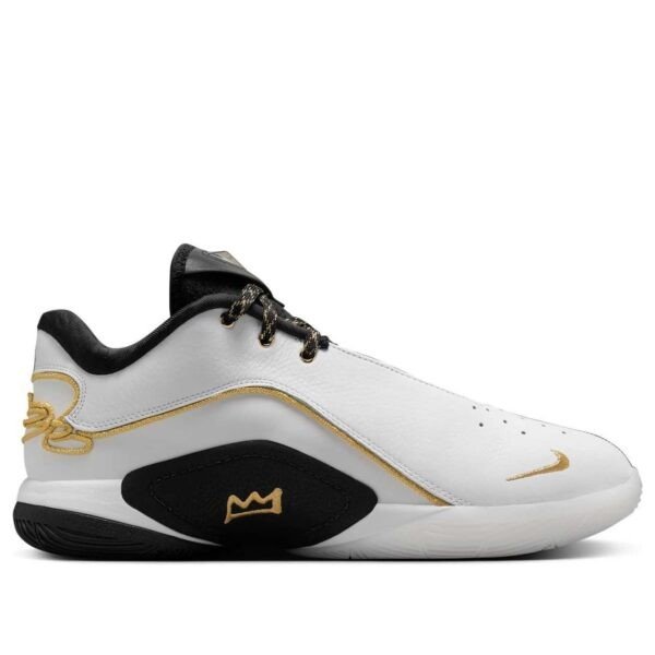 Nike LeBron 22 White Black Metallic Gold Size 7Y